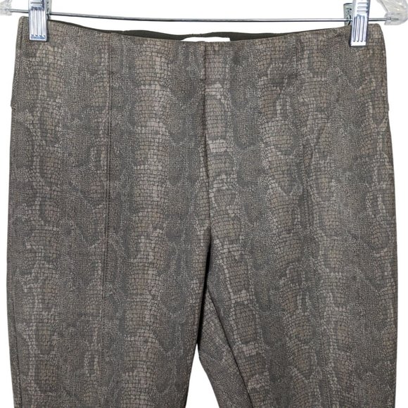 by ANTHROPOLOGIE Snake Print pull on zipper ankle Legging brown Greige pants 27 - Picture 4 of 12